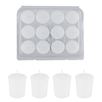 12 pcs 15 Hours Unscented Glazed Votive Candle in PVC Tray - White