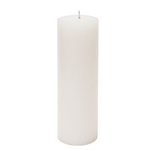 2" x 6" Unscented Round Pillar Candle - White